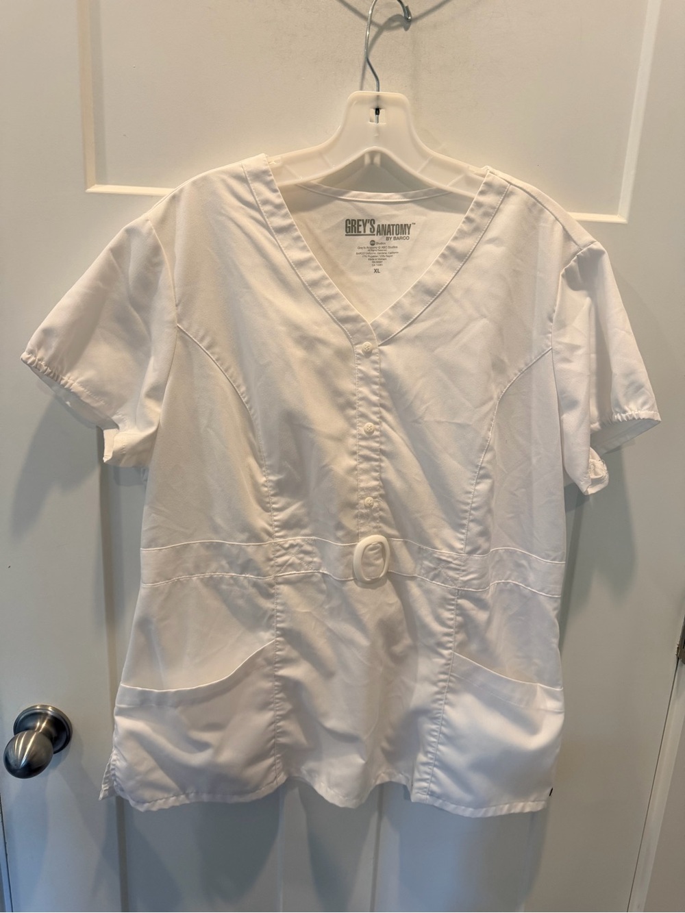 Grey’s Anatomy by Barco White Scrub Top XL Medical Nursing Uniform